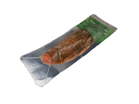 Gravlax norwegischer Räucherlachsfilet geschnitten